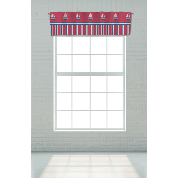 Sail Boats & Stripes Valance - On window