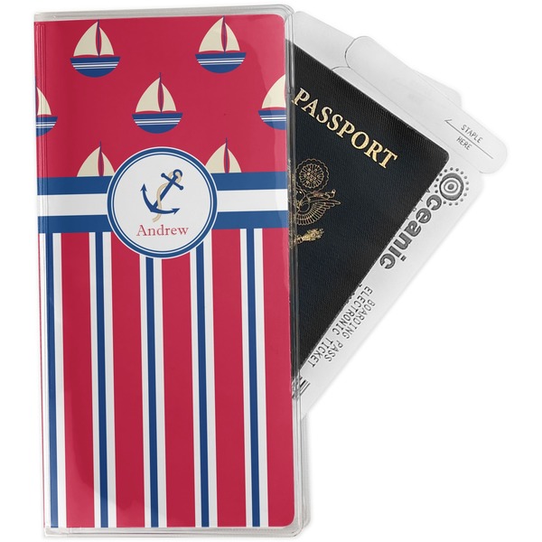 Custom Sail Boats & Stripes Travel Document Holder
