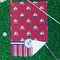 Sail Boats & Stripes Waffle Weave Golf Towel - In Context