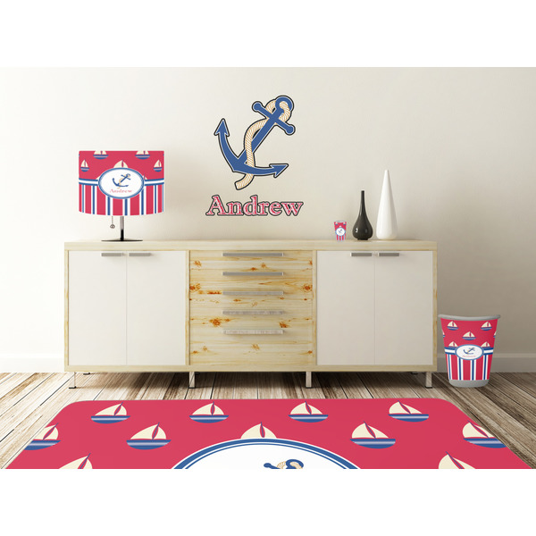 Sail Boats & Stripes Wall Graphic Decal Wooden Desk