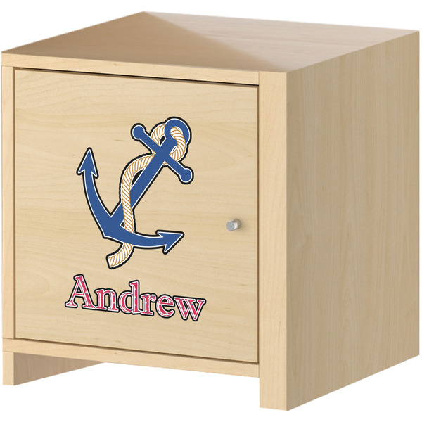 Sail Boats & Stripes Wall Graphic on Wooden Cabinet