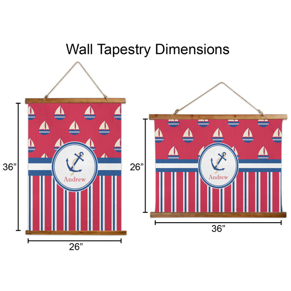 Sail Boats & Stripes Wall Hanging Tapestries - Parent/Sizing