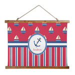 Sail Boats & Stripes Wall Hanging Tapestry - Wide (Personalized)