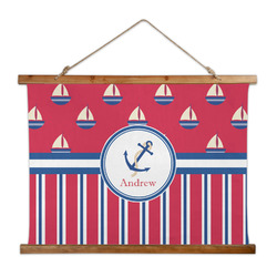 Sail Boats & Stripes Wall Hanging Tapestry - Wide (Personalized)