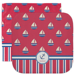 Sail Boats & Stripes Facecloth / Wash Cloth (Personalized)