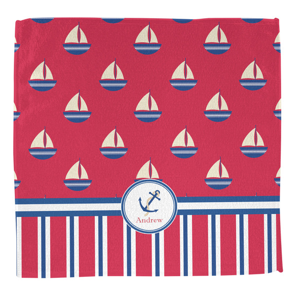 Sail Boats & Stripes Washcloth - Front - No Soap