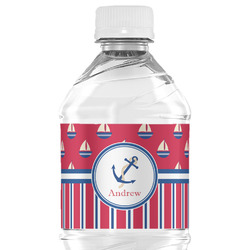 Sail Boats & Stripes Water Bottle Labels - Custom Sized (Personalized)