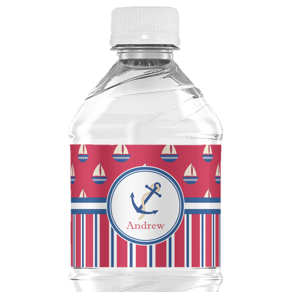 Custom Sail Boats & Stripes Water Bottle Labels - Custom Sized (Personalized)