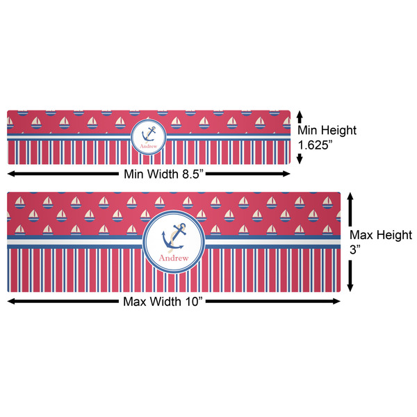 Sail Boats & Stripes Water Bottle Labels w/ Dimensions