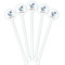 Sail Boats & Stripes White Plastic 5.5" Stir Stick - Fan View