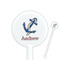 Sail Boats & Stripes 5.5" Round Plastic Stir Sticks - White - Single Sided (Personalized)