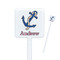 Sail Boats & Stripes Square Plastic Stir Sticks (Personalized)