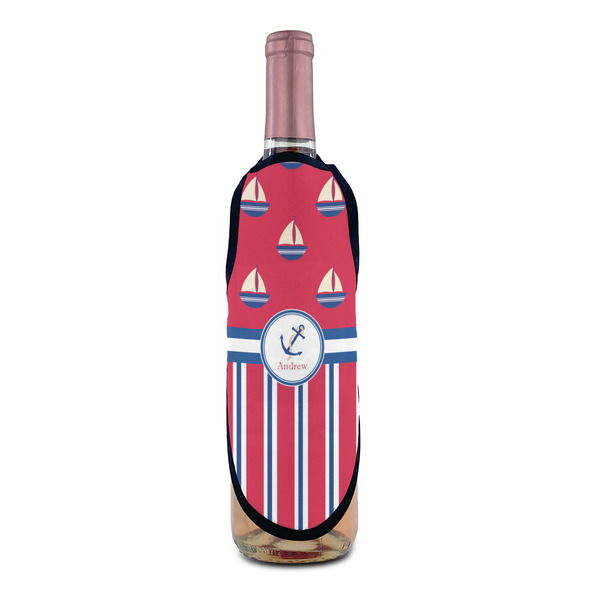 Sail Boats & Stripes Wine Bottle Apron - IN CONTEXT
