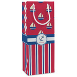 Sail Boats & Stripes Wine Gift Bags - Gloss (Personalized)