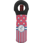 Sail Boats & Stripes Wine Tote Bag (Personalized)