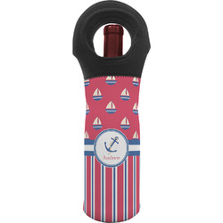 Sail Boats & Stripes Wine Tote Bag (Personalized)