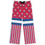Sail Boats & Stripes Womens Pajama Pants - L