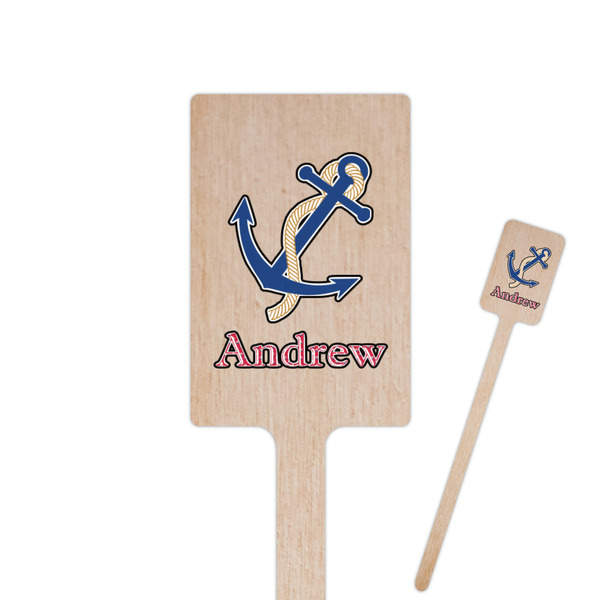 Custom Sail Boats & Stripes 6.25" Rectangle Wooden Stir Sticks - Single Sided (Personalized)