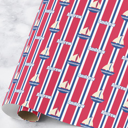 Sail Boats & Stripes Wrapping Paper Roll - Large (Personalized)