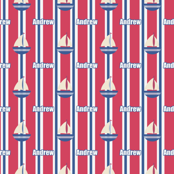 Sail Boats & Stripes Wrapping Paper Square