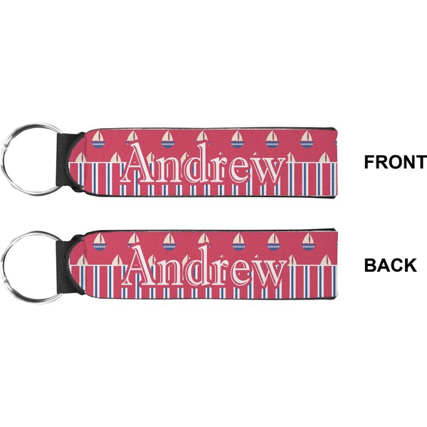 Sail Boats & Stripes Wristlet (Front + Back)