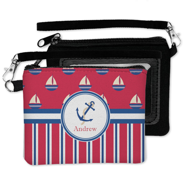 Sail Boats & Stripes Wristlet ID Cases - MAIN