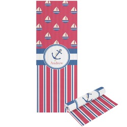Sail Boats & Stripes Yoga Mat - Printable Front and Back (Personalized)
