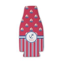 Sail Boats & Stripes Zipper Bottle Cooler (Personalized)