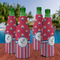 Sail Boats & Stripes Zipper Bottle Cooler - Set of 4 - LIFESTYLE