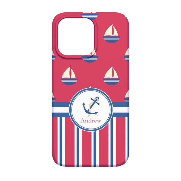 Sail Boats & Stripes iPhone 13 Pro Case - Back