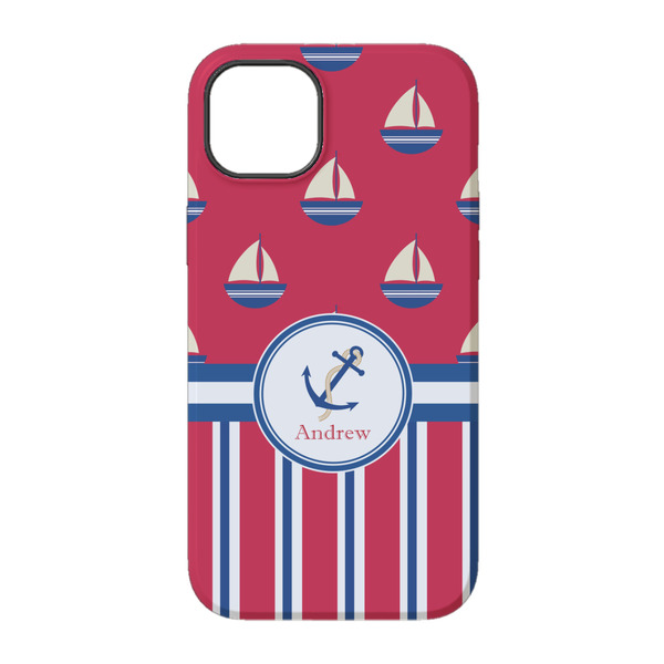 Sail Boats & Stripes iPhone 14 Tough Case - Back