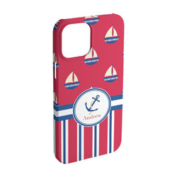 Sail Boats & Stripes iPhone Case - Plastic - iPhone 15 (Personalized)