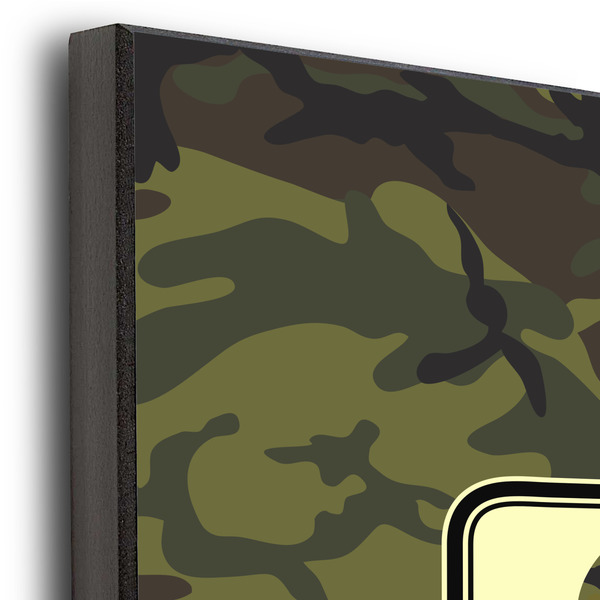 Green Camo 11x14 Wood Print - Closeup