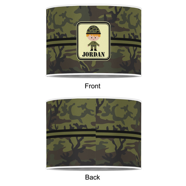 Green Camo 12" Drum Lampshade - APPROVAL (Poly Film)