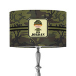 Green Camo 12" Drum Lamp Shade - Fabric (Personalized)