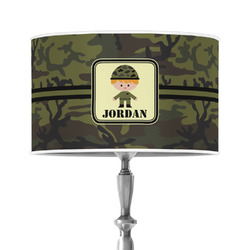 Green Camo 12" Drum Lamp Shade - Poly-film (Personalized)