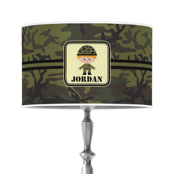 Custom Green Camo 12" Drum Lamp Shade - Poly-film (Personalized)