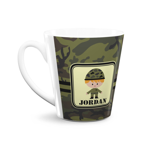 Green Camo 12 Oz Latte Mug - Front