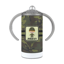 Green Camo 12 oz Stainless Steel Sippy Cup (Personalized)