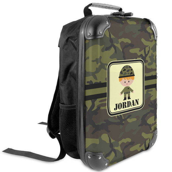 Custom Green Camo Kids Hard Shell Backpack (Personalized)