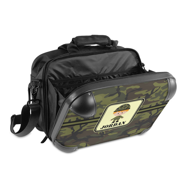 Green Camo 15" Hard Shell Briefcase - Open
