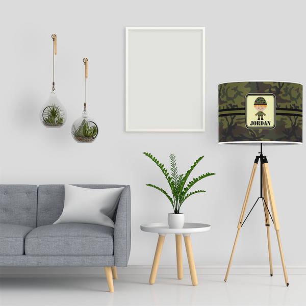 Green Camo 16" Drum Lampshade - LIFESTYLE