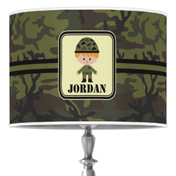 Green Camo 16" Drum Lamp Shade - Poly-film (Personalized)