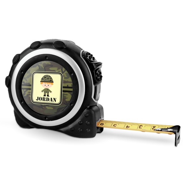 Green Camo 16 Foot Black & Silver Tape Measures - Front