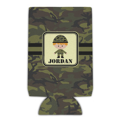 Green Camo Can Cooler (16 oz) (Personalized)