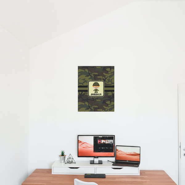 Green Camo 16x20 - Matte Poster - On the Wall