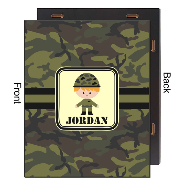 Green Camo 16x20 Wood Print - Front & Back View