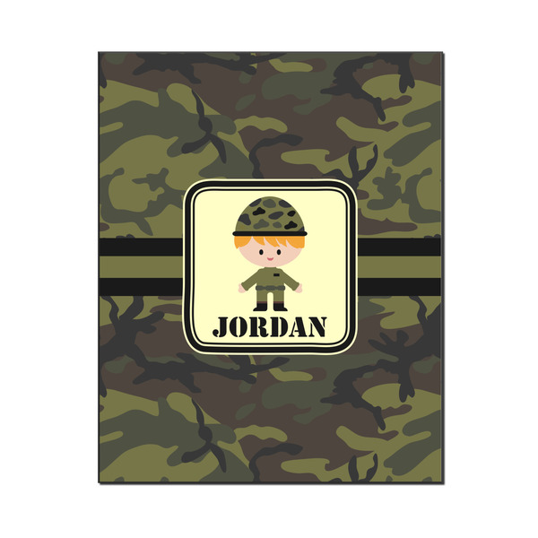 Custom Green Camo Wood Print - 16x20 (Personalized)