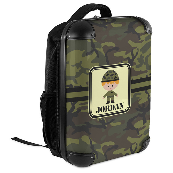 Green Camo 18" Hard Shell Backpacks - ANGLED VIEW
