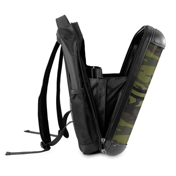 Green Camo 18" Hard Shell Backpacks - SIDE OPEN